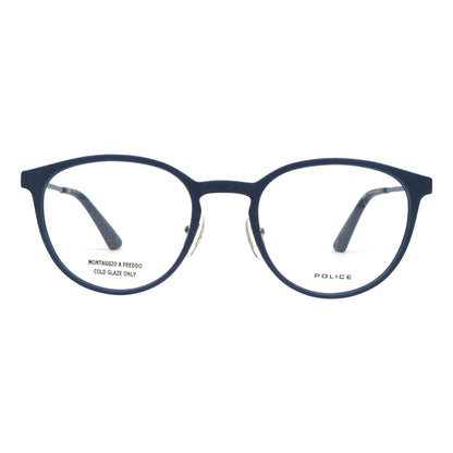 Police VPL695 0R22 Matte Blue eyeglasses front view