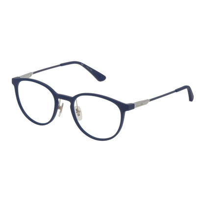 Police VPL695 0R22 Matte Blue eyeglasses angle view