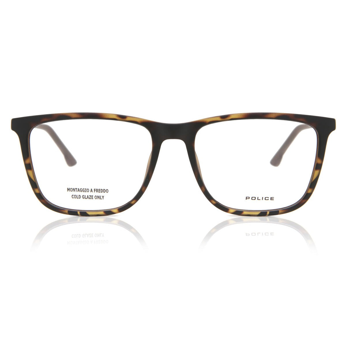 Police VPL699 0878 Matte Dark Havana eyeglasses front view
