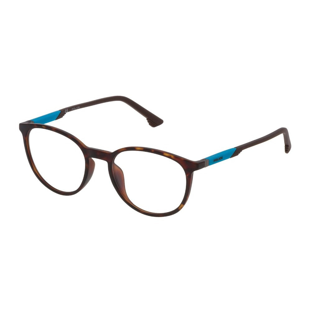 Police VPL700M 0878 Havana eyeglasses angle view