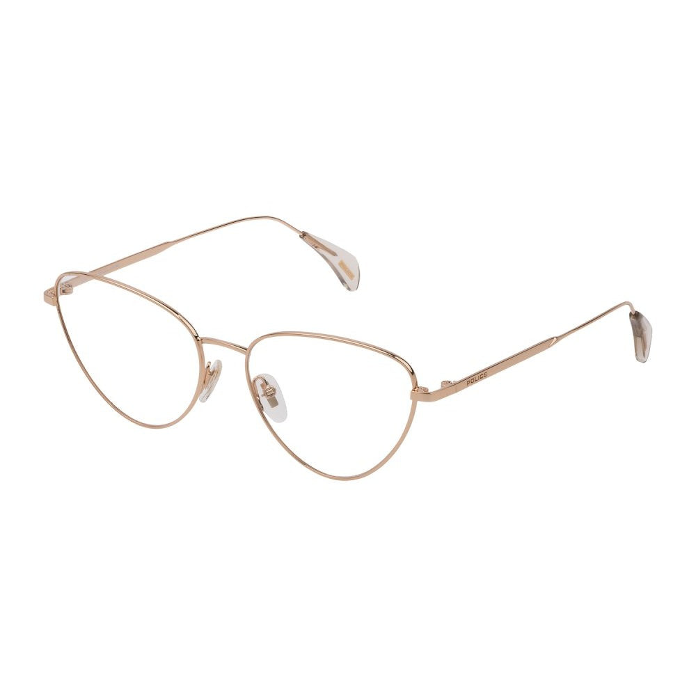 Police VPL927 0300 Shiny Rose Gold eyeglasses angle view