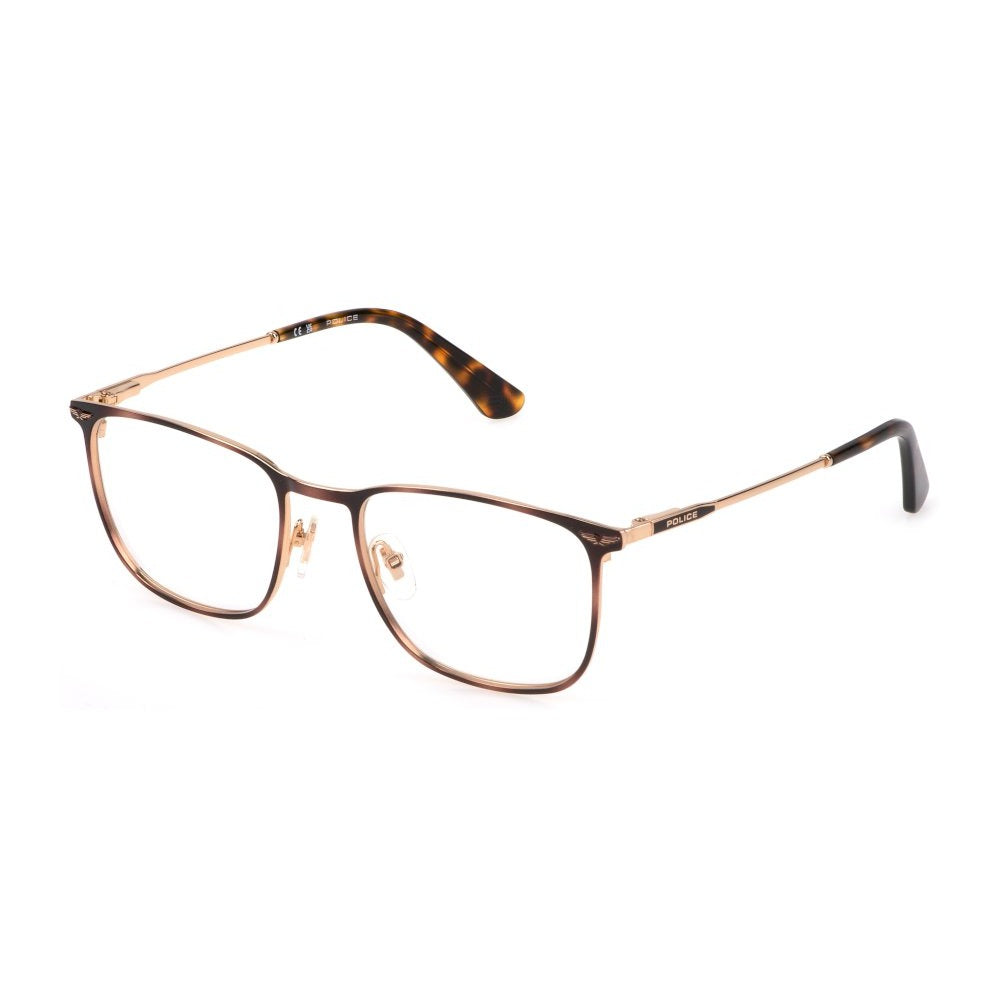 Police VPLG68M 0320 Shiny Rose Gold/Havana eyeglasses angle view