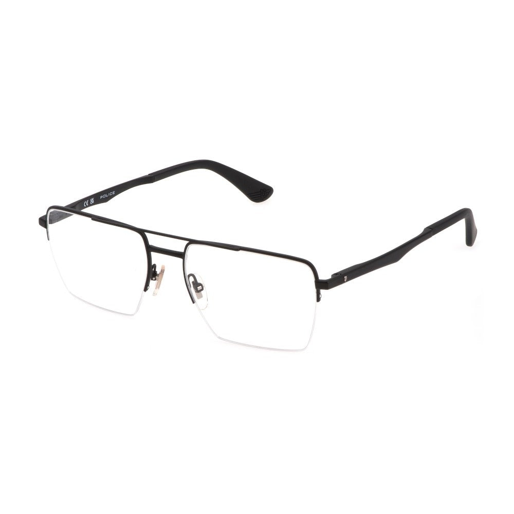 Police VPLG71 0531 Semi-Matte Black eyeglasses angle view