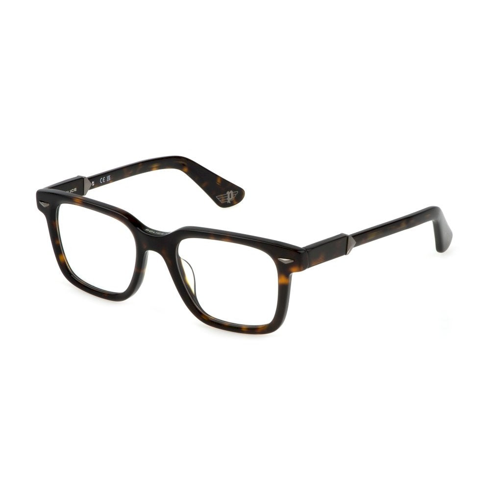 Police VPLG80M 0722 Shiny Dark Havana eyeglasses angle view